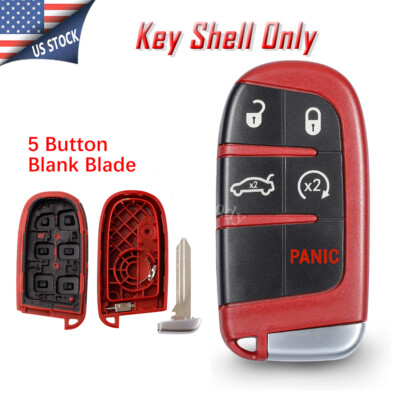 Red For Dodge Charger Challenger Jeep Chrysler Remote Key Fob Cover Shell Case
