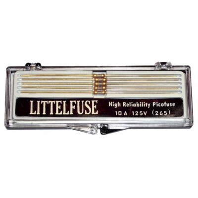 5pc 10A 125V Fast-Acting High-Reliability Axial Pico Fuse Littelfuse 0265.010.V