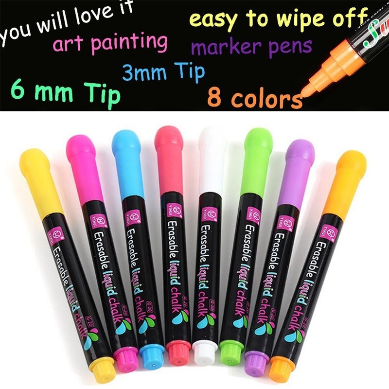 Led Board Writing Art Marker Pen Liquid Chalk Pen Highlighters Whiteboard Pen