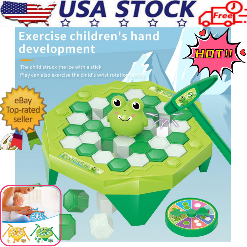 Large Save The Penguin On Ice Game Break Ice Block Hammer Penguin Trap Toys NEW