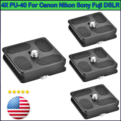 4Pcs-40mm Quick Release Plate Tripod Gimbal Base for Canon Nikon Sony Fuji DSLR
