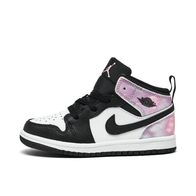 Кроссовки Jordan 1 Mid Zen Master Black/Bleached Coral-White для малышей (DM6217 001)