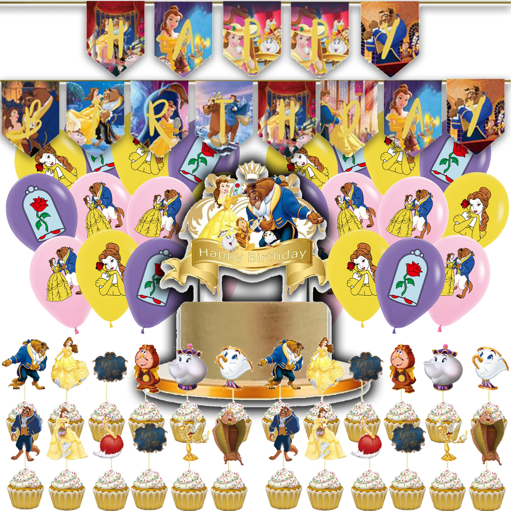 Beauty And The Beast Cupcake Toppers | Beauty And The Beast Cupcake Topper for Free Printable Beauty And The Beast Cupcake Toppers