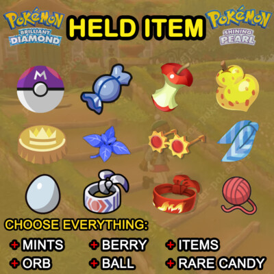   All Held Item  Pokemon Brilliant Diamond Shining Pearl BDSP 6IV - Master Ball