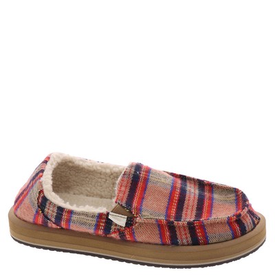 

Женские слипоны в клетку Sanuk Donna ST Plaid Chill, Red plaid