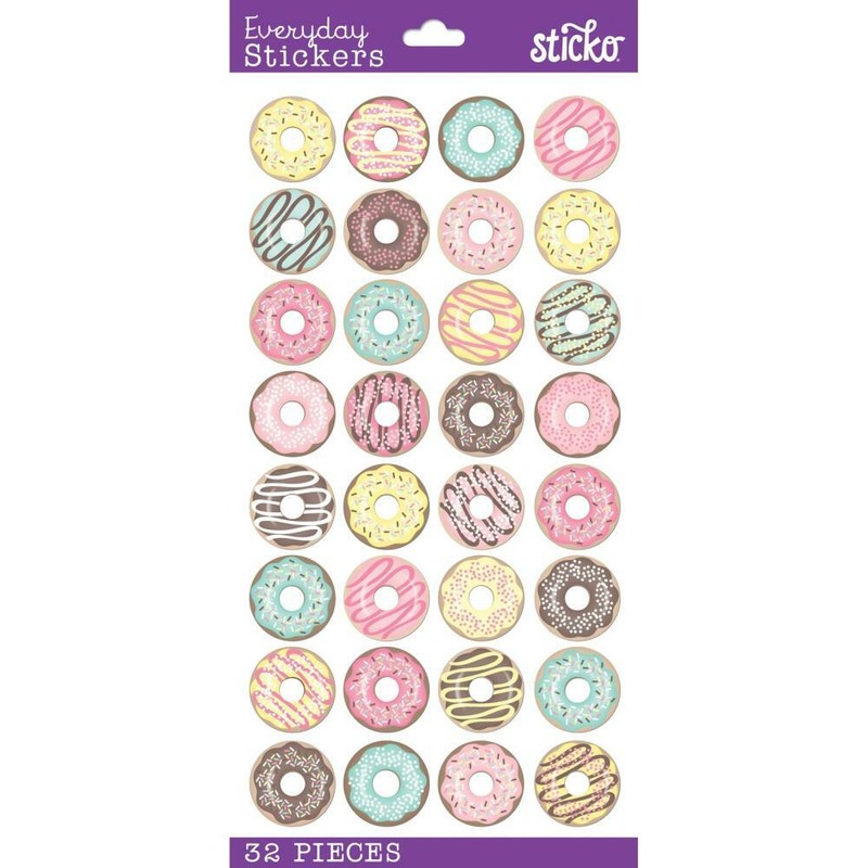 Crafts Stickers Sticko Mini Donuts Frosting Sprinkles Drizzle Chocolate