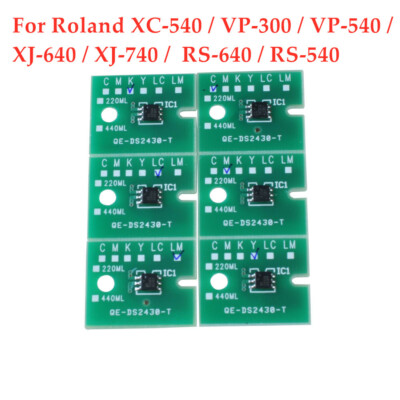 Permanent Roland XC-540 / VP-540 ECO Solvent MAX Chip 6pcs/set C M Y K LC LM