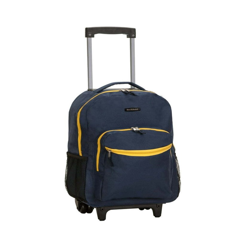 Rolling Backpack With Wheels School Travel Wheeled Retractable Carry-on Handle