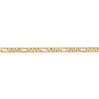Pre-owned Samajewelers Real 14k Yellow Gold 4.75mm Flat Figaro Chain Chain Bracelet; 8 Inch