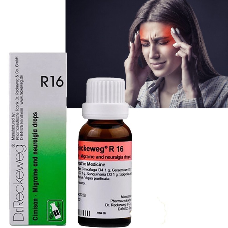 Dr Reckeweg Allemagne R16 Goutte Pour Migraine Et NÃ©Vralgie 22 Ml (30 % De RÃ©...
