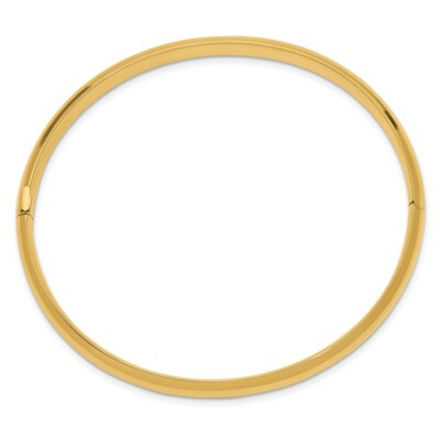 Pre-owned Skyjewelers Real 14kt Yellow Gold 4/16 High Polished Hinged Bangle Chain Bracelet; 7 Inch