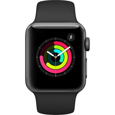 NUOVO APPLE WATCH SERIES 3 MQKV2 38MM SPACE GRAY ALUMINIUM CASE BLACK SPORT BAND