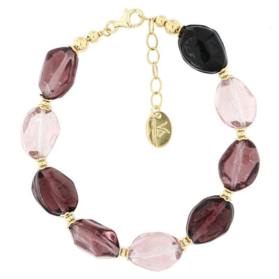 Venetiaurum - Bracciale per Donna Con Pietre Colore Ametista in Vetro Originale 