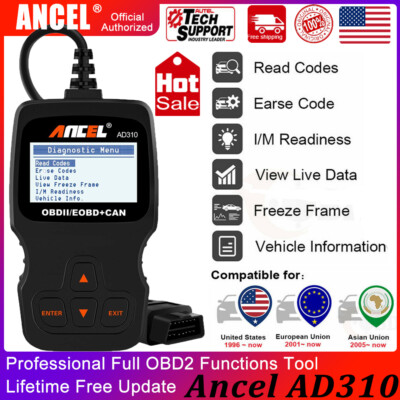 Ancel AD310 Automotive OBD OBD2 Code Reader Engine Check Fault Scanner Tool US