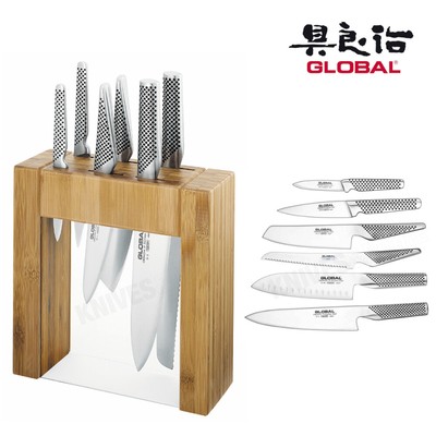 Global Ikasu 7 Piece Knife Block Set 7pc Made in Japan