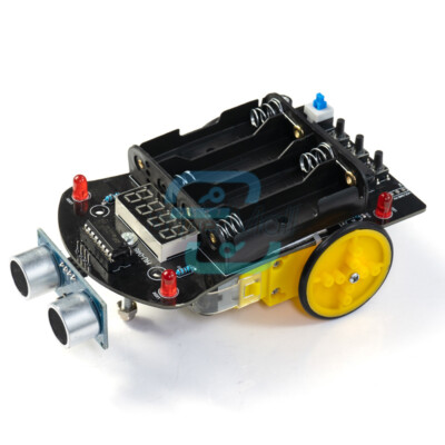 51 Microcontroller Programming DIY Car Kit Ultrasonic Obstacle Avoidance 5V