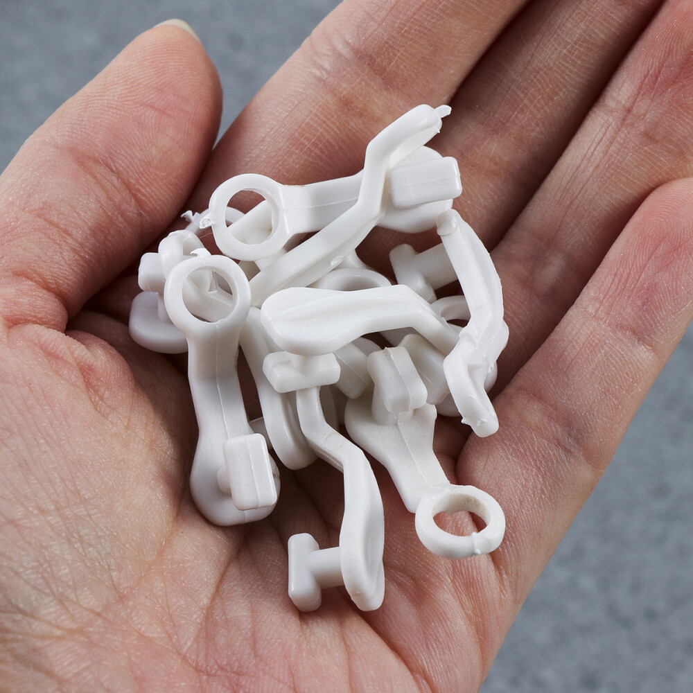 50/100Pcs S Shape Curtain Hooks Runners White Plastic Curtain Track