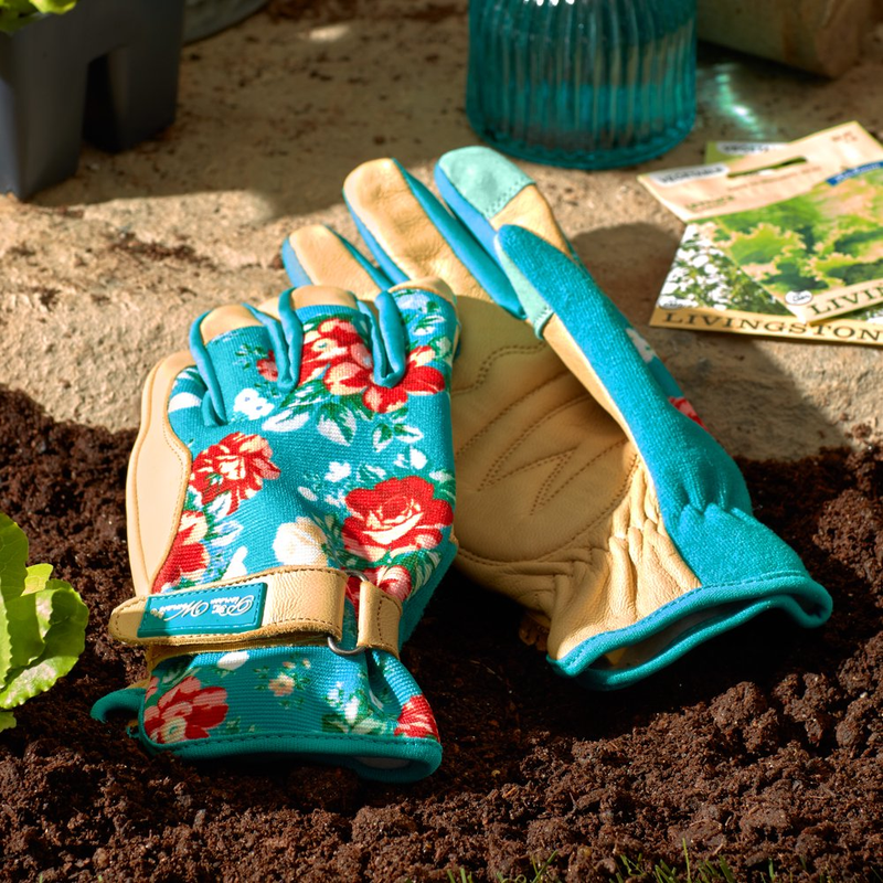 Stylish Small Goatskin Leather Gardening Gloves W/ Padded Palms Hand Protection
