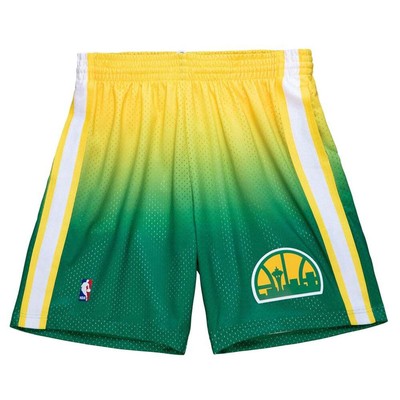 

Mitchell - Ness Fadeaway Swingman Shorts Super 1994 Mens Green, Yellow Athletic, Mitchell - Ness Fadeaway Swingman Shorts Super 1994