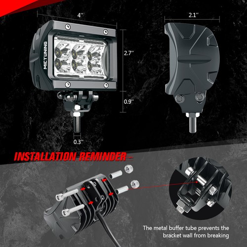 MICTUNING LED Pods 2Pcs 4