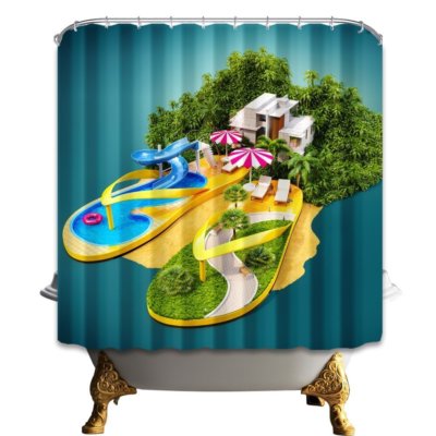 Creative VIlla Shower Curtain with rings (72'' x 72'')