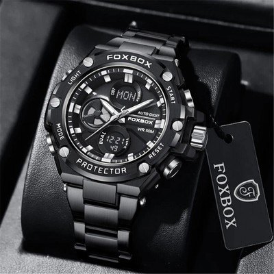 LIGE FOXBOX Men Digital Watch Week Male LED Display Shockproof Boy Sport Watches