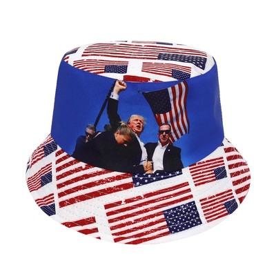 Donald Trump American Flag July 13th 2024 News Bucket Hat Unisex Summer Outdoor