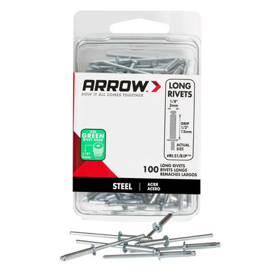 Arrow RLS 1/8 In. Long Steel Rivets (100-Pack)