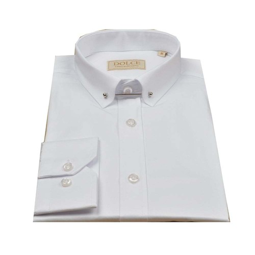 white pin collar dress shirt