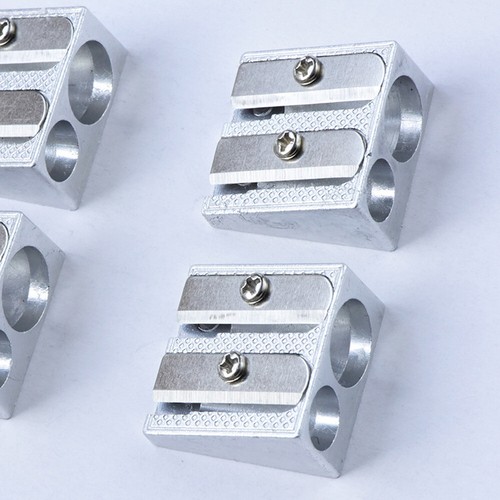 Safety Sharpener Drawing Art 1pc Metal Bevelled Pencil Sharpener Double Hole