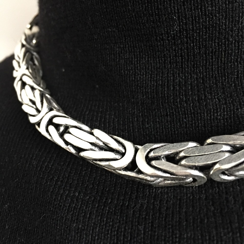 Pre-owned Handmade Mens King Box Chains Necklace Oxide Real 925 Sterling Silver 10mm 355gr 26 Inch