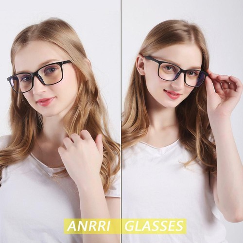 ANRRI Blue Light Blocking Glasses for Computer Use, Anti Eyestrain Lens