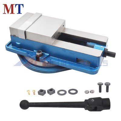 6 In × 7.5 In Lockdown CNC Milling Machine Bench Vise W/ 360° Swiveling Base