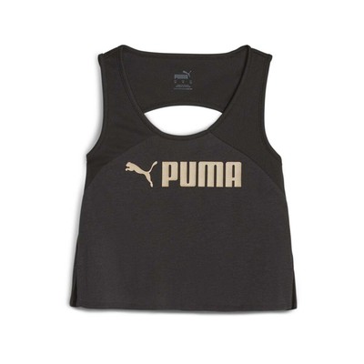 Puma Fit Skimmer Sccop Neck Тренировочная спортивная майка на бретелях Женская черная повседневная Athl