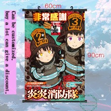 Home Decorate Anime Fire Force Scroll Wall Poster Decor Gift 60×90cm #