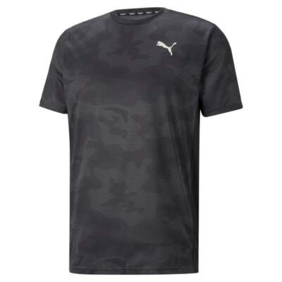 Puma Off Season Printed Crew Neck Short Sleeve Athletic TShirt Mens Black Casual