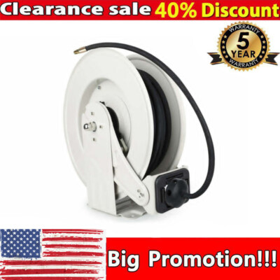 1/4'' x 50' Oil Hose Reel Retractable 5800 PSI High Pressure Auto Spring Driven