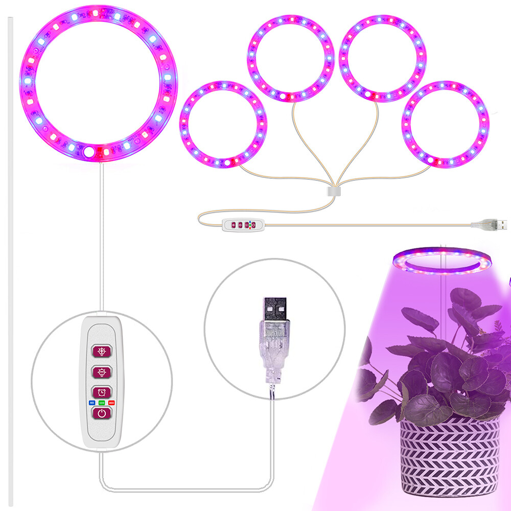 Plant Growing Full Spectrum Dimmable Indoor Plants Ring Lamp