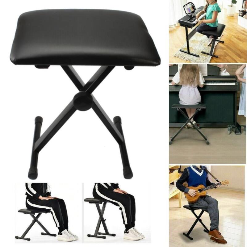Black Glarry Adjustable Piano Keyboard Bench Seat Folding Stool Chair 93.11oz