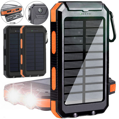 2024 Super 30000mAh USB Portable Charger Solar Power Bank for Cell Phone Gife