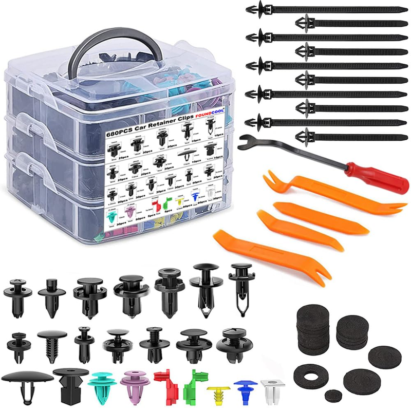 725PCS-23 Types Universal Car Retainer Clips Door Trim Panel Molding Clips Push