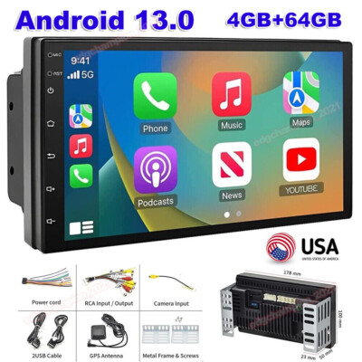 Android 13 GPS Navi Car Radio Stereo 4G+64G Double 2 Din Car Carplay WIFI Player