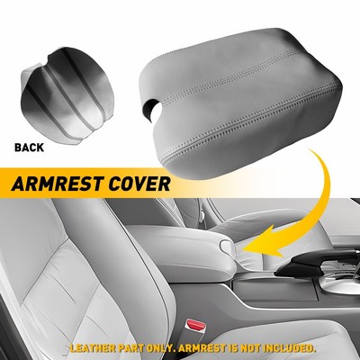 For 2008-2012 Honda Accord Center Console Lid Armrest Cover Trim Leather Gray US