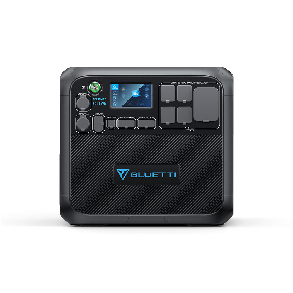 BLUETTI AC200MAX 2200W Power Station Solar Generator 2048Wh LiFePO4 Battery MPPT