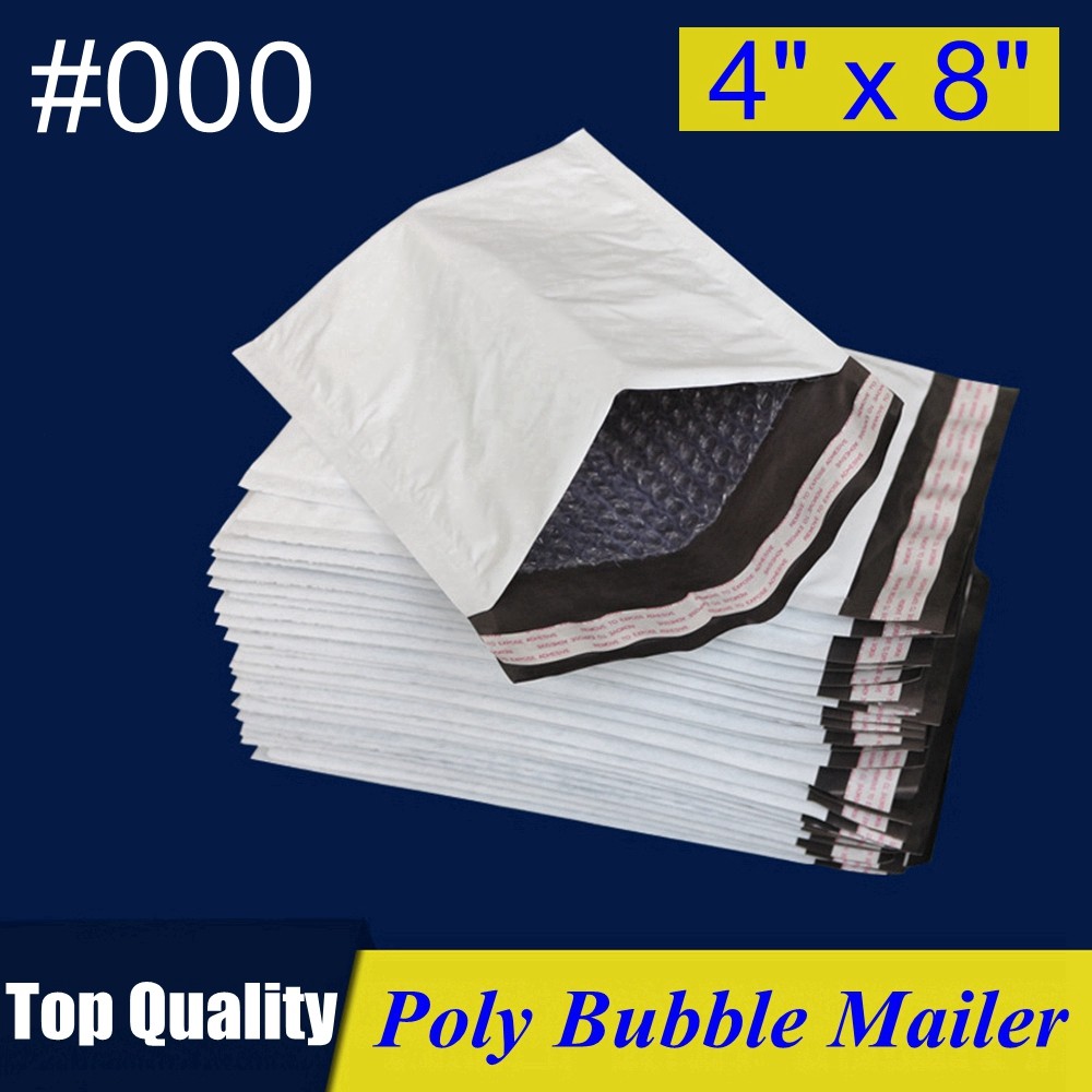 000 4x8 Poly Bubble Mailer Self Padded Envelope Bag 4"x8" 25