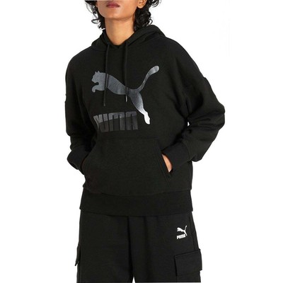 

Puma Classics Logo Pullover Hoodie Womens Size  Повседневная верхняя одежда 530075-56, Черный