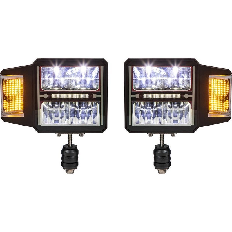 1312200 -UNIVERSAL HEATED LED SNOW PLOW HEADLIGHTS WITH MULTI-MOUNT SIGNAL