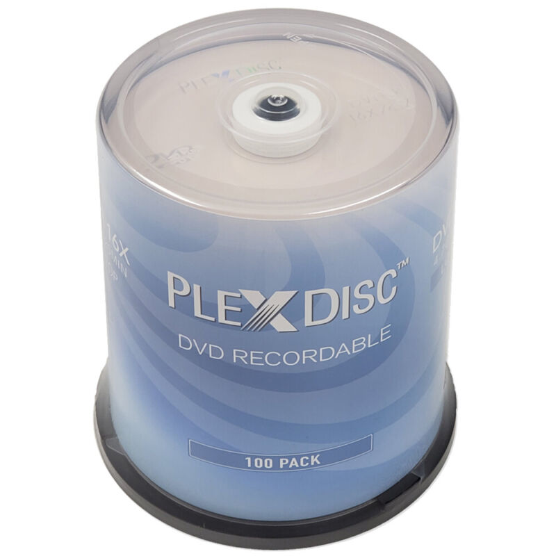 300 Pc Plexdisc 16x 4.7 Gb Dvd-r Logo Top Disc Blank Media Cake Box 632-815