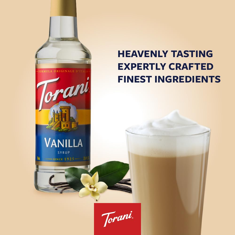 Torani Syrup, Vanilla, 25.4 Ounces (Pack of 4)