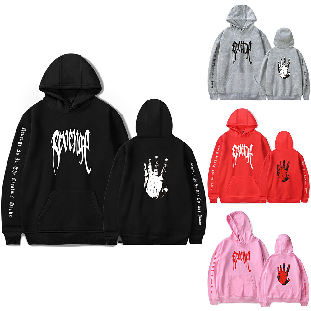 revenge hoodie black and red